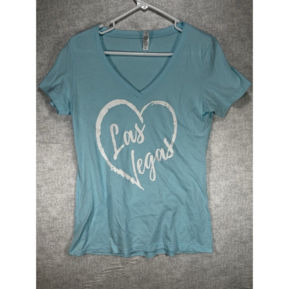 Love Las Vegas Blue Short Sleeve T Shirt Women’s Size Large Graphic Print